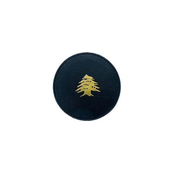 Cedar of Lebanon Leather Coasters - Set of 2
