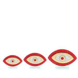 Red Evil Eye Glass Decoration