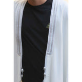 Silver & White Cotton Abaya