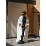Silver & White Cotton Abaya