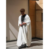 Silver & White Cotton Abaya
