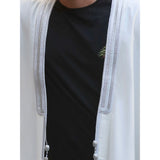 Silver & White Cotton Abaya