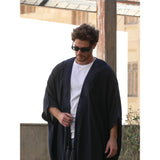 Dark Blue Cotton Tassel Abaya