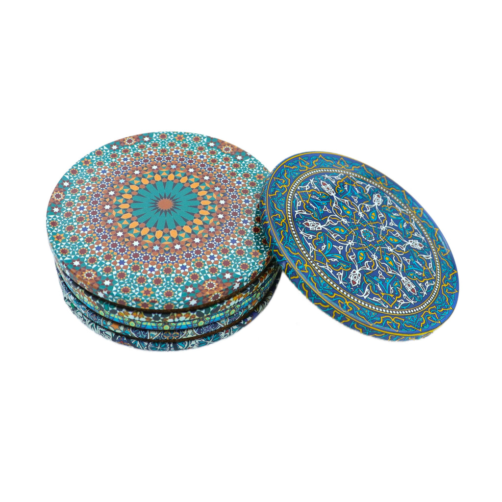 Colorful Tin Coasters - Set of 6 - 1