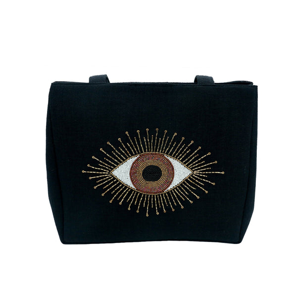 Golden Eye Black Tote Bag