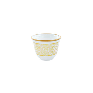 Mouftah El Chark White & Gold Coffee Cups 2 - Set of 6