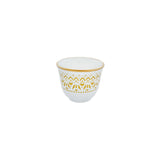 Mouftah El Chark White & Gold Coffee Cups 3 - Set of 6