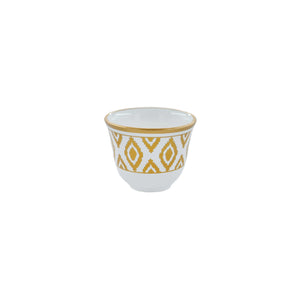 Mouftah El Chark White & Gold Coffee Cups 5 - Set of 6