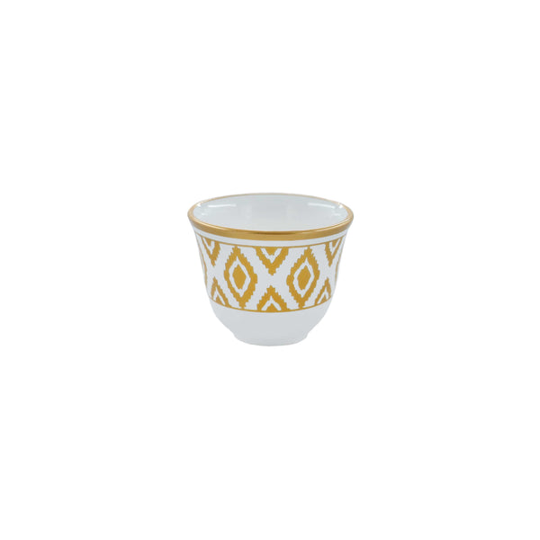 White & Gold Coffee Cups 5 - Set of 6