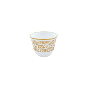 Mouftah El Chark White & Gold Coffee Cups 4 - Set of 6
