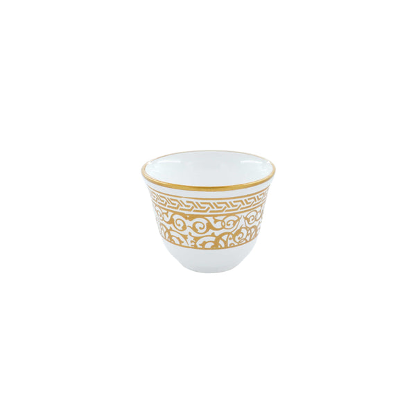 White & Gold Coffee Cups 4 - Set of 6