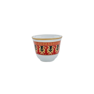 Mouftah El Chark Orange & Red Coffee Cups - Set of 6