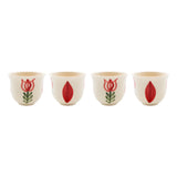 Mouftah El Chark Red Tulip Coffee Cups - Set Of 4