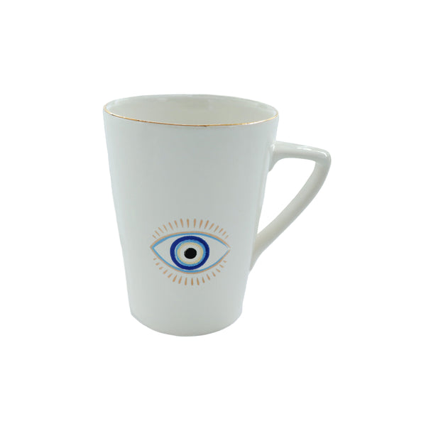 White Evil Eye Porcelain Mug