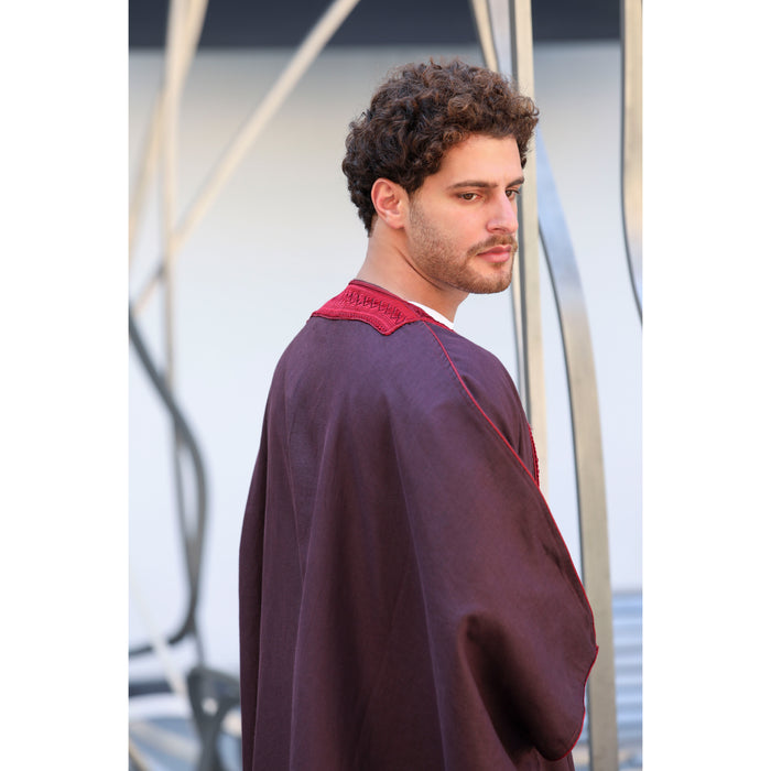 Burgundy Linen Abaya
