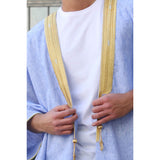 Gold & Blue Linen Abaya