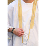 Gold & White Linen Abaya