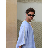 Gold & Blue Linen Abaya