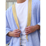 Gold & Blue Linen Abaya