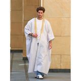Gold & White Linen Abaya
