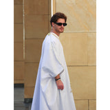 Gold & White Linen Abaya