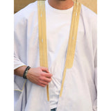 Gold & White Linen Abaya