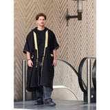Black & Gold Cap Wool Abaya