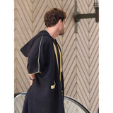 Black & Gold Cap Wool Abaya