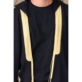 Black & Gold Cap Wool Abaya