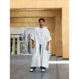 Striped White Abaya