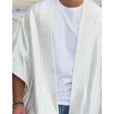 Striped White Abaya