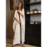 Moon & Stars White Gold Abaya