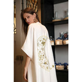 Moon & Stars White Gold Abaya