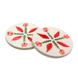 Mouftah El Chark Red Tulip Coasters - Set Of 2