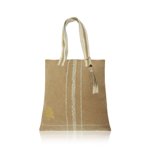 Kraft & Off-White Cedar Tote Bag