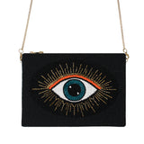 Blue Golden Eye Beaded Bag