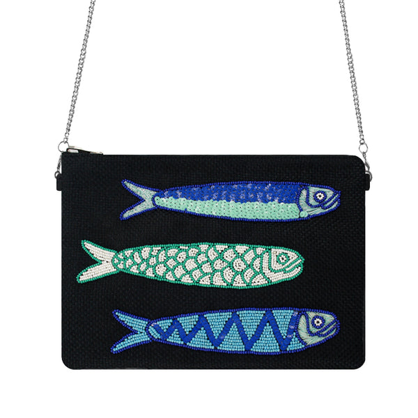 Three Fish Beaded Bag