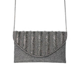 Grey Pearls Beaded Bag