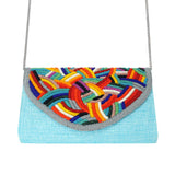 Multicolor Blue Beaded Bag