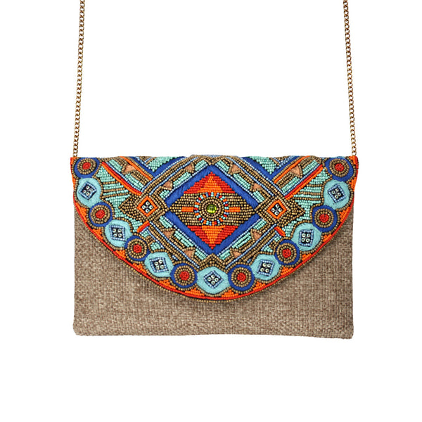 Diamonds & Circles Beaded Bag