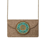 Turquoise Circle Beaded Bag