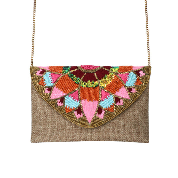 Multicolor Flower Beaded Bag