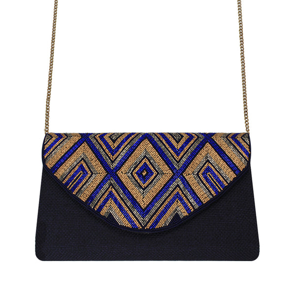 Diamonds Zigzag Beaded Bag