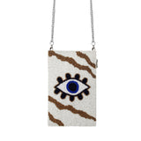 Eye White Beaded Mobile Holder