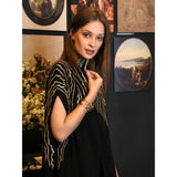 Gold Leaves Black Abaya