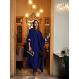 Royal Blue Leaves Abaya
