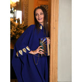 Royal Blue Leaves Abaya