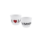 I Love Lebanon Big Coffee Cups - Set Of 2