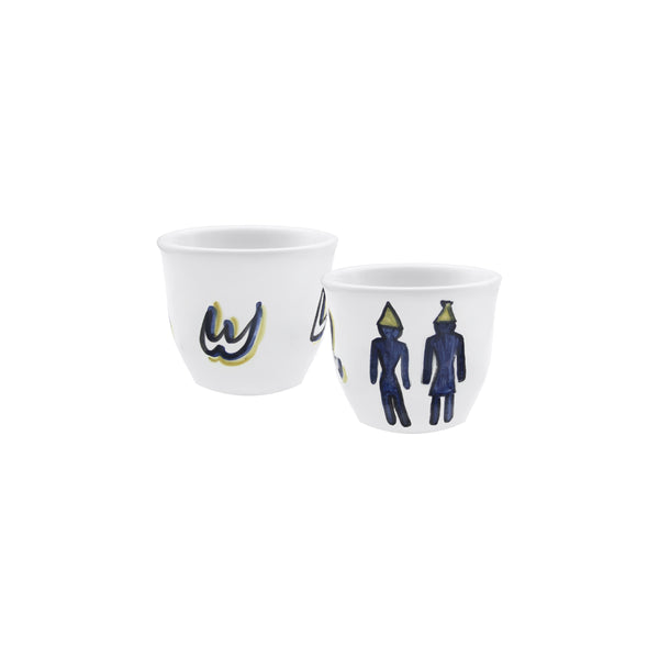 Phoenician Blue Big Coffee Cups - Set Of 2