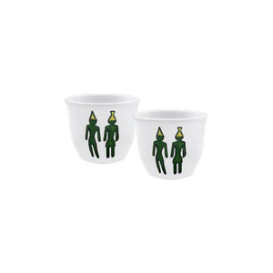 Phoenician Green Big Coffee Cups - Set Of 2